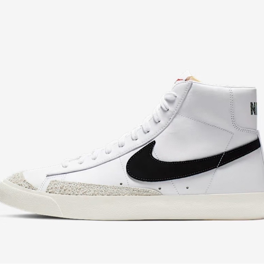 Nike Big Kids White and Black High-Top Sneakers